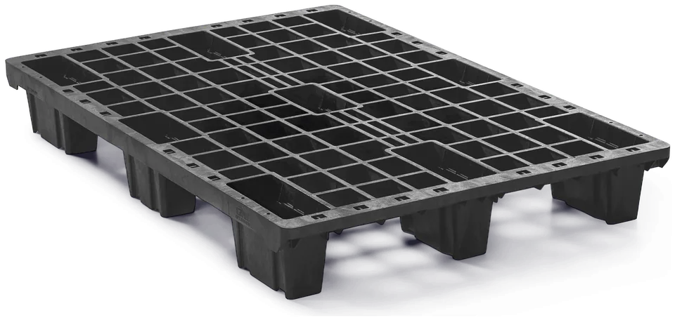 Kunststof pallet 1200 x 800 x 150 open dek 9 pootjes light
