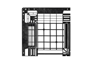 Kunststof pallet 1100 x 1100 x 150 open dek 3 onderlatten medium – Foto 3