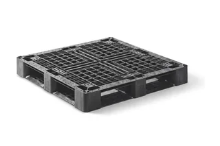 Kunststof pallet 1100 x 1100 x 150 open dek 6 onderlatten medium – Foto 1