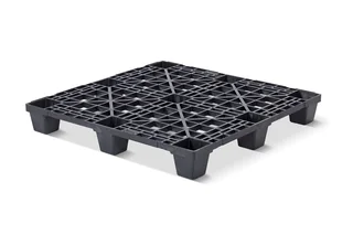 Kunststof pallet 1100 x 1100 x 150 open dek 9 pootjes light – Foto 1