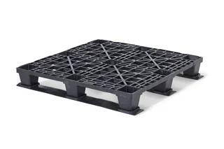Kunststof pallet 1100 x 1100 x 158 open dek 3 onderlatten light – Foto 1
