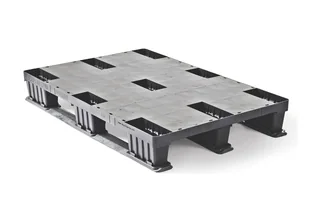 Kunststof pallet 1140 x 760 x 150 gesloten dek 3 onderlatten light – Foto 1
