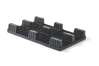 Kunststof pallet 1140 x 760 x 150 gesloten dek 9 pootjes light – Foto 2