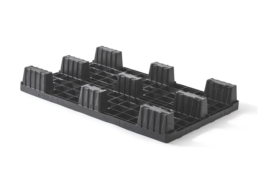 Kunststof pallet 1140 x 760 x 150 open dek 9 pootjes light – Foto 2