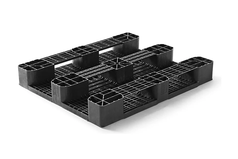 Kunststof pallet 1200 x 1000 x 150 gesloten dek 3 onderlatten medium – Foto 2