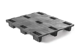 Kunststof pallet 1200 x 1000 x 150 gesloten dek 9 pootjes light – Foto 1