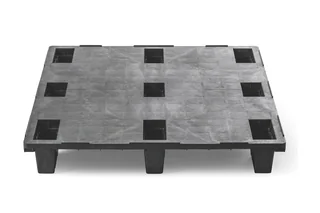 Kunststof pallet 1200 x 1000 x 150 gesloten dek 9 pootjes light – Foto 3
