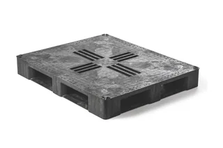 Kunststof pallet 1200 x 1000 x 158 gesloten dek 6 onderlatten heavy – Foto 1
