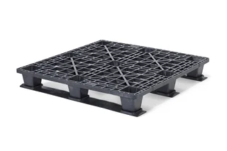 Kunststof pallet 1200 x 1200 x 158 open dek 3 onderlatten light – Foto 1