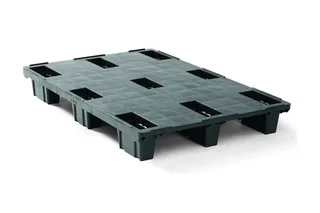 Kunststof pallet 1200 x 800 x 149 gesloten dek 9 pootjes light – Foto 1