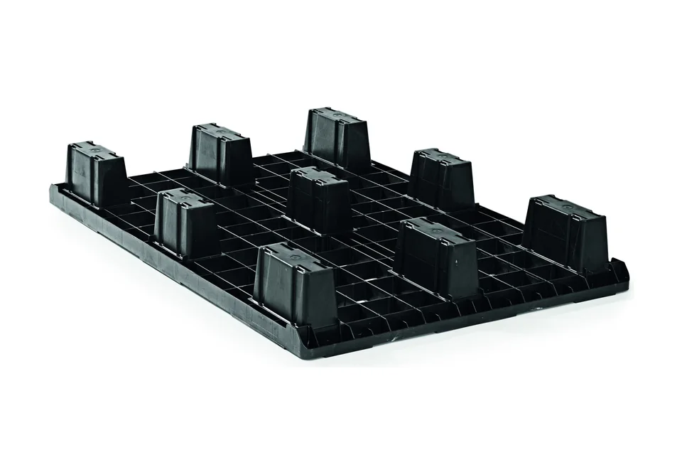 Kunststof pallet 1200 x 800 x 149 open dek 9 pootjes light – Foto 2