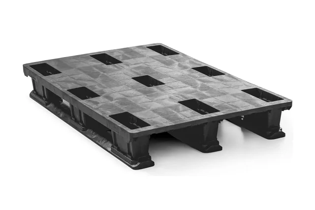 Kunststof pallet 1200 x 800 x 150 gesloten dek 3 onderlatten light
