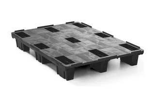 Kunststof pallet 1200 x 800 x 150 gesloten dek 9 pootjes light – Foto 1