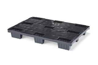 Kunststof pallet 1200 x 800 x 150 gesloten dek 9 pootjes light – Foto 1