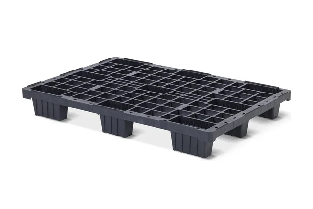 Kunststof pallet 1200 x 800 x 150 open dek 9 pootjes light