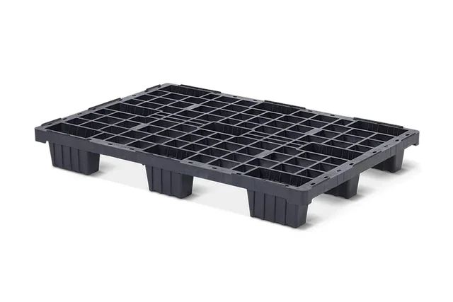 Kunststof pallet 1200 x 800 x 150 open dek 9 pootjes light