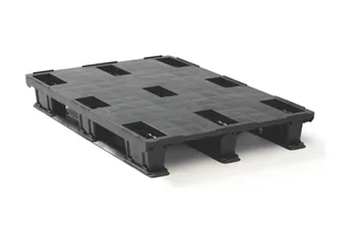 Kunststof pallet 1200 x 800 x 160 gesloten dek 3 onderlatten light – Foto 1