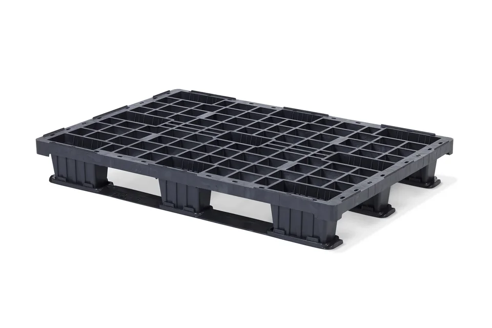 Kunststof pallet 1200 x 800 x 160 open dek 3 onderlatten light – Foto 3